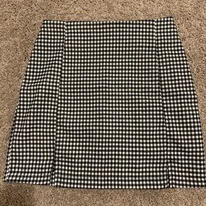 checkered mini skirt